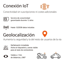 Luz de emergencia baliza geolocalizable eBox V16 IoT DGT EB2508 con funda