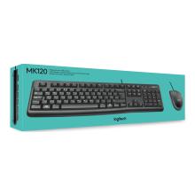 Teclado y ratón con cable Logitech MK120 -inglés-