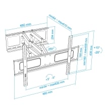 Soporte de pared TooQ LP6270TN-B 37" a 70" con doble brazo