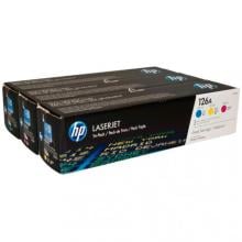 PACK 3 TONER ORIGINAL HP 126A COLORES