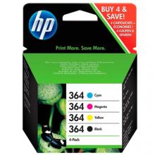 Pack 4 cartuchos originales HP 364