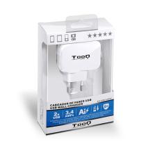 Cargador USB TooQ 2xUSB 5V 3.4A blanco