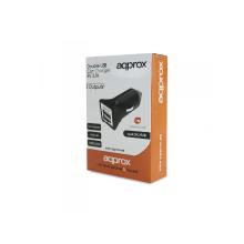 Cargador Approx para coche 2xUSB 5V/3.1Ah negro