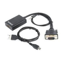 Adaptador Gembird VGA macho a HDMI hembra con audio de 15cm