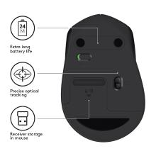 Ratón inalámbrico Logitech M330 Silent Plus negro