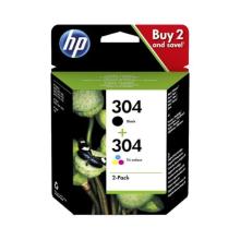 Pack 2 cartuchos originales HP 304 color y negro