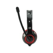 Auriculares con micrófono Conceptronic USB negro/rojo