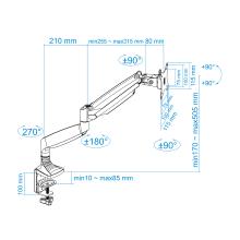 Soporte de mesa TooQ DB3032TNR-S 13" a 32" con brazo plata