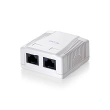 Roseta de superficie CAT6 con 2x hembras RJ45
