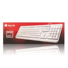 Teclado multimedia NGS Spike USB blanco