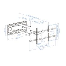 Soporte de pared TooQ LP4380XL-B 43" a 80" con doble brazo