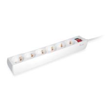 Regleta Equip 6 tomas con interruptor 1.5m blanca
