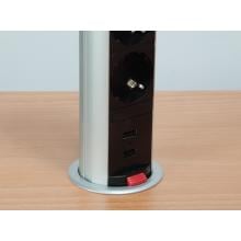 Regleta de mesa Equip Pop-Up 3 tomas + 2xUSB-A