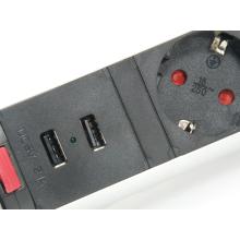Regleta de mesa Equip Pop-Up 3 tomas + 2xUSB-A