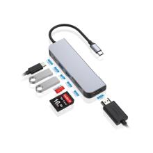 Adaptador Conceptronic USB Tipo C a 1xHDMI 1xUSB-C PD 60W 2xUSB-A 3.0 1xLector de tarjetas
