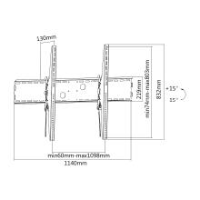 Soporte de pared Equip 650322 60" a 100" inclinable negro