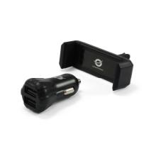 Cargador coche Conceptronic 5V 2xUSB + soporte móvil