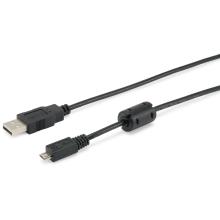 Cable Equip USB-A macho a Micro USB macho con ferrita 1m negro