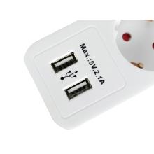 Regleta Equip con 5 tomas + 2xUSB-A 1.5m blanca