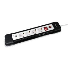 Regleta Equip con 4 tomas + 2xUSB 1.5m