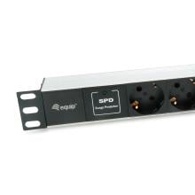 Regleta alimentación Equip rack 19" 1U 7 tomas 2x USB con protección