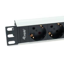 Regleta alimentación Equip rack 10" 1U 4 tomas shucko 1.5m