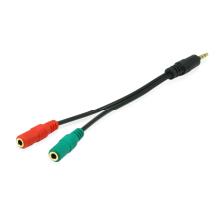 Adaptador de audio Equip 1x jack 3.5mm macho a 2x jack 3.5mm hembra