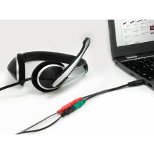Adaptador de audio Equip 1x jack 3.5mm macho a 2x jack 3.5mm hembra