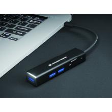 Hub USB tipo C Conceptronic 3p. USB 3.0 lector de tarjetas