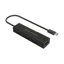 Hub USB tipo C Conceptronic 4 p. USB 3.0 aluminio