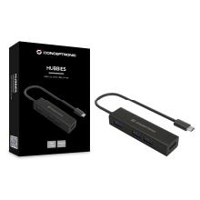 Hub USB tipo C Conceptronic 4 p. USB 3.0 aluminio