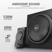 Altavoces Trust 2.1 Yuri 60W RMS negro