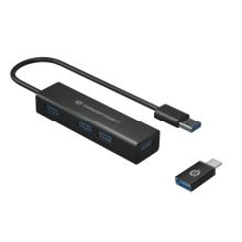 Hub Conceptronic 4 puertos USB 3.0 + adaptador USB tipo C