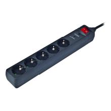 Regleta Gembird 5 tomas antipicos 3m negro