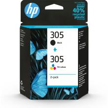 Pack 2 cartuchos originales HP 305 color y negro