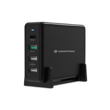 Cargador Conceptronic 3xUSB-A y 1xUSB tipo C 65W