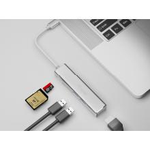 Adaptador Equip USB tipo C a 1xHDMI 3xUSB-A 3.0 + lector de tarjetas