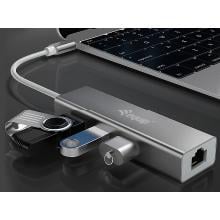 Adaptador Equip tipo C a 3xUSB-A 3.0 1xRJ45 gigabit