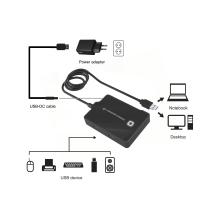 Hub USB 3.0 Conceptronic de 4 puertos con alimentación