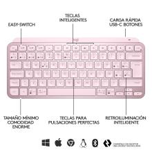 Teclado Logitech MX Keys mini rosa