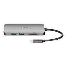 Adaptador USB tipo C D-LINK DUB-M810 1xHDMI 4K 1xUSB-C Pd 100w Thunderbolt 3 3xUSB-A 3.0 1xRj45 Lector De Tarjetas