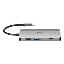 Adaptador USB tipo C D-LINK DUB-M810 1xHDMI 4K 1xUSB-C Pd 100w Thunderbolt 3 3xUSB-A 3.0 1xRj45 Lector De Tarjetas