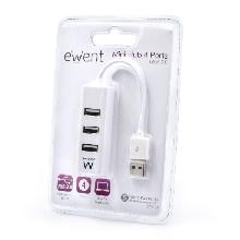 Hub USB 2.0 Ewent EW1122 4 puertos blanco