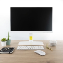 Soporte de mesa TooQ DB1127TN-W 17" a 27" regulable con peana blanco