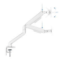 Soporte de mesa TooQ DB4032TNR-W 17" a 32" con brazo blanco