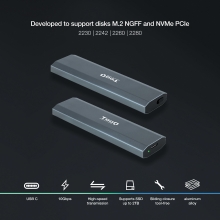 Caja externa TooQ TQE-2223G SSD M.2 NGFF/NVMe plata