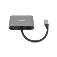 Adaptador Equip USB tipo C a 1xHDMI 4K, 1xVGA, 1xUSB-A 3.0, 1xUSB-C PD 100W