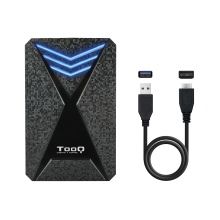 Caja externa TooQ 2.5 SATA USB 3.1 Gaming LEDs azul