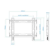 Soporte de pared TooQ LP1043F-B 23" a 43" fijo negro