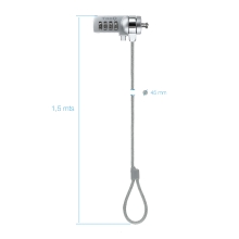 Cable de seguridad de portátil tipo Kensington TooQ con combinación 1.5m